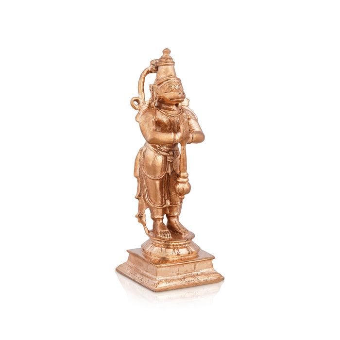 Anjaneya Statue - 4 x 1.5 Inches | Panchaloha Statue/ Standing Hanuman Murti for Pooja/ 235 Gms Approx - Panchaloha Murties