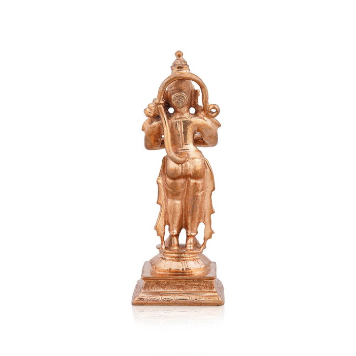 Anjaneya Statue - 4 x 1.5 Inches | Panchaloha Statue/ Standing Hanuman Murti for Pooja/ 235 Gms Approx - Panchaloha Murties