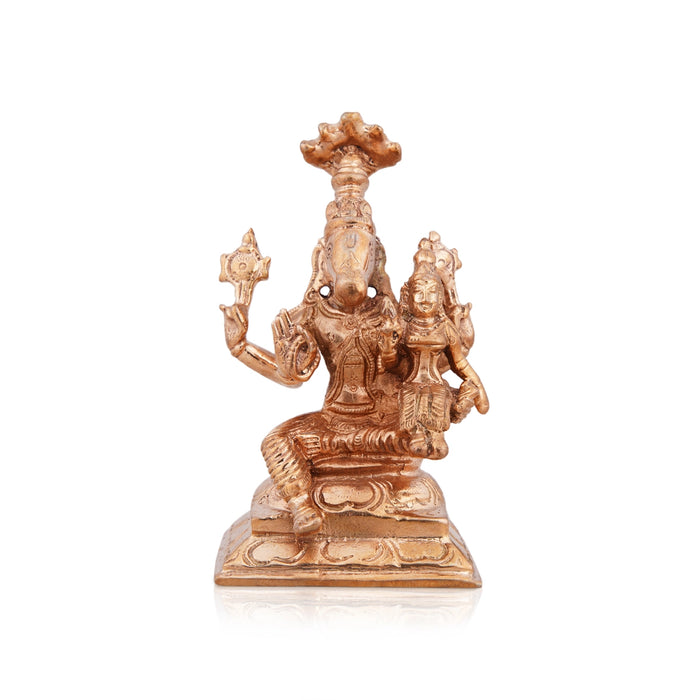 Lakshmi Hayagreevar Idol With Nagam - 3.5 x 2 Inches | Panchaloha Statue/ Lakshmi Hayagriva Statue for Pooja - Panchaloha Murties
