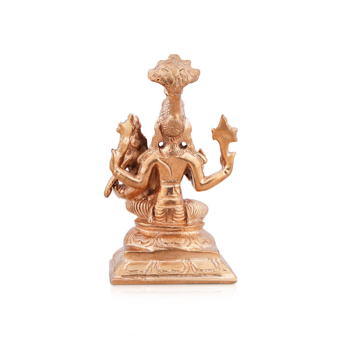 Lakshmi Hayagreevar Idol With Nagam - 3.5 x 2 Inches | Panchaloha Statue/ Lakshmi Hayagriva Statue for Pooja - Panchaloha Murties
