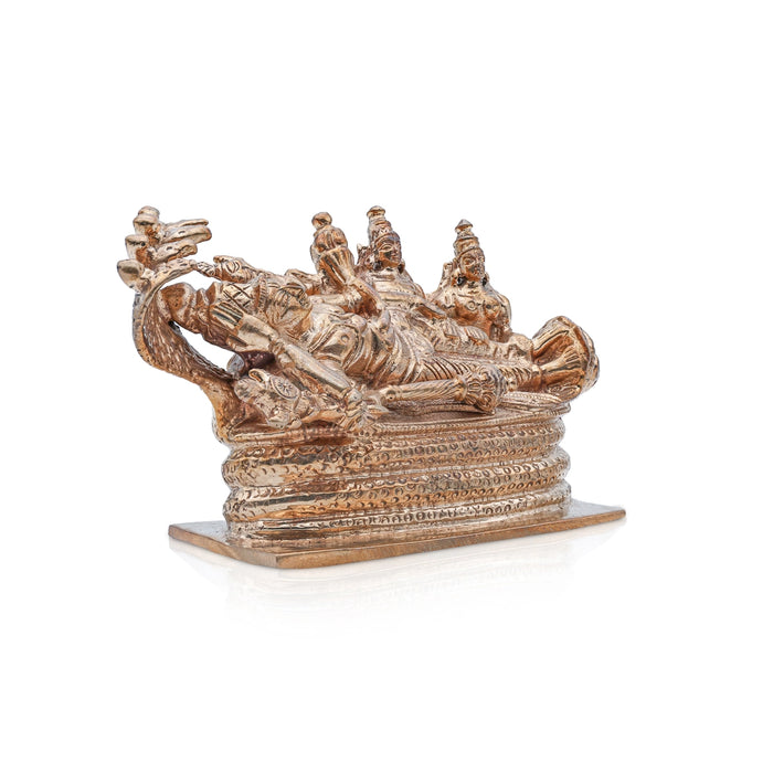 Sri Ranganathar Statue With Sheshnag - 2.5 x 4 Inches | Panchaloha Idol/ Ranganathaswamy Idol for Pooja - Panchaloha Murties