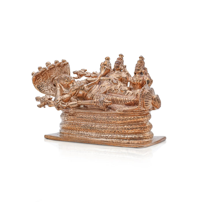 Sri Ranganathar Statue With Sheshnag - 2.5 x 4 Inches | Panchaloha Idol/ Ranganathaswamy Idol for Pooja - Panchaloha Murties