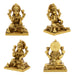 Lakshmi Idol & Ganesh Idol Sitting On Base Pair - 3 x 2 Inches/ Brass Idol/ Ganpati Murti&Laxmi Murti for Pooja - Brass Murties