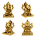 Lakshmi Idol & Ganesh Idol Sitting On Base Pair - 3 x 2 Inches/ Brass Idol/ Ganpati Murti&Laxmi Murti for Pooja - Brass Murties