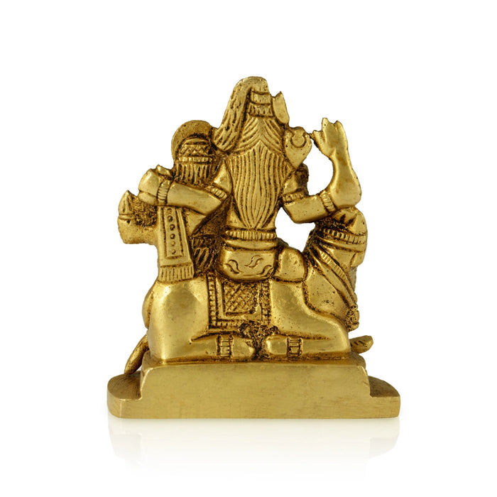 Shivan Family Murti - 2.75 x 2.5 Inches | Brass Shiva Family Idol / Shiva Family Statue for Pooja - Brass Murties