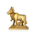 Cow and Calf Idol - 2 x 2 Inches | Brass Kamadhenu Statue / Cow Calf Idol for Pooja - Brass Murties