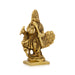 Murugan Statue With Peacock - 3 x 2.5 Inches | Antique Brass Idol/ Kartikeya Statue Standing On Base for Pooja - Brass Murties