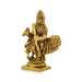 Murugan Statue With Peacock - 3 x 2.5 Inches | Antique Brass Idol/ Kartikeya Statue Standing On Base for Pooja - Brass Murties