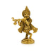 Flute Krishna Murti Standing On Base - 4 x 2.5 Inches | Antique Brass Idol/ Krishna Idol for Pooja - Brass Murties