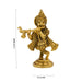 Flute Krishna Murti Standing On Base - 4 x 2.5 Inches | Antique Brass Idol/ Krishna Idol for Pooja - Brass Murties