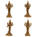 Perumal Sridevi Bhudevi Idol Set - 4 x 1.5 Inches | Antique Brass Idol/ Balaji Murti Sridevi Bhudevi for Pooja - Brass Murties