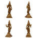 Perumal Sridevi Bhudevi Idol Set - 4 x 1.5 Inches | Antique Brass Idol/ Balaji Murti Sridevi Bhudevi for Pooja - Brass Murties