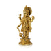 Vishnu Standing On Lotus Base Murti - 6 x 3 Inches | Antique Brass Idol / Vishnu Bhagwan Statue For Pooja - Brass Murties