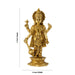 Vishnu Standing On Lotus Base Murti - 6 x 3 Inches | Antique Brass Idol / Vishnu Bhagwan Statue For Pooja - Brass Murties