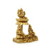 Kubera Lakshmi Statue With Chitralekha - 5 x 3.5 Inches | Antique Brass Idol/ Laxmi Kuber Idol for Pooja - Brass Murties