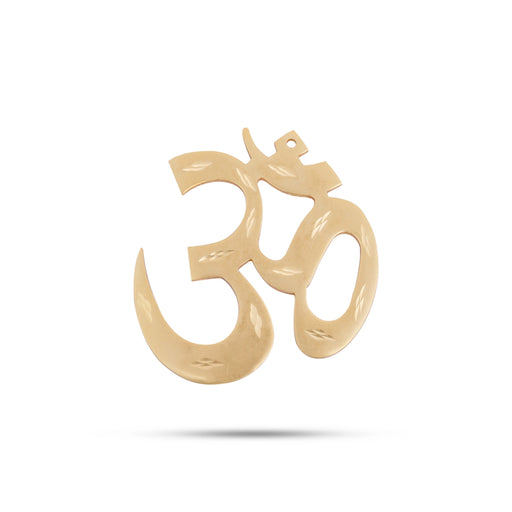 Hindi Om Wall Hanging - 4 x 4 Inches | Brass Wall Hanger/ Gold Polish Wall Decoration for Living Room - Wall Hanging
