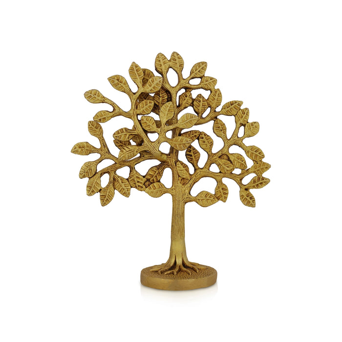 Kalpavriksha Tree With Base - 7 x 4 Inches | Antique Brass Kalpataru Tree/ Karpaga Viruksham For Prosperity