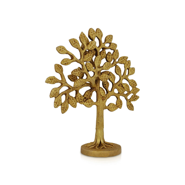 Kalpavriksha Tree With Base - 7 x 4 Inches | Antique Brass Kalpataru Tree/ Karpaga Viruksham For Prosperity