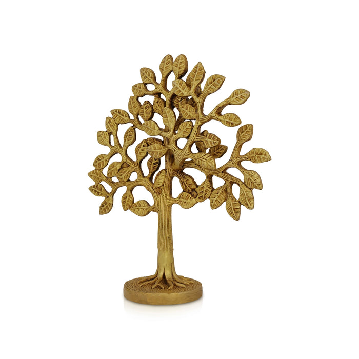 Kalpavriksha Tree With Base - 7 x 4 Inches | Antique Brass Kalpataru Tree/ Karpaga Viruksham For Prosperity