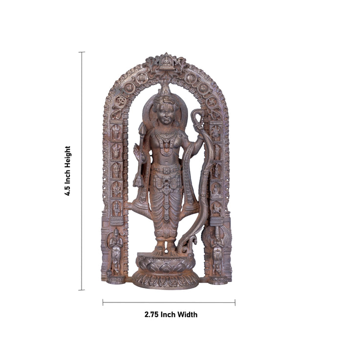 Ayothi Ramar With Arch Murti - 4.5 x 2.75 Inches | Copper Idol / Ayodhya Rama Statue for Pooja - Copper Murties