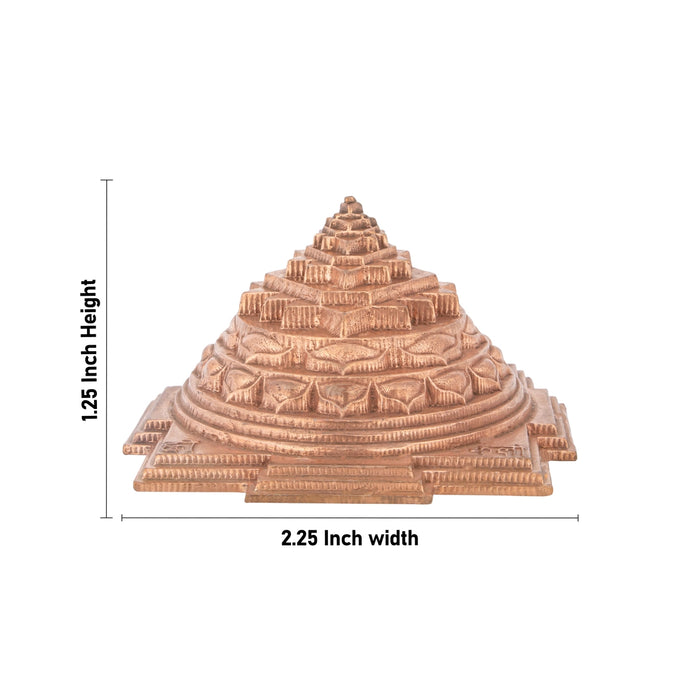Maha Meru - 1.25 x 2.25 Inches | Copper Sri Yantra/ Mahameru Yantra/ Shri Yantra for Pooja - Maha Meru & Yantra