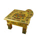 Bajot - 10 x 10 Inches | Silver & Gold Finish Manai/ Patla/ Meenakari Chowki for Pooja - Pooja Aasan & Bajot & Pooja Mat