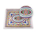 Serving Tray - 1.75 x 16 Inches | Silver & Gold Finish Plate/ Pooja Thali/ Meenakari Plate for Home - Pooja Plate & Tray