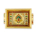 Serving Tray - 7 x 5 Inches |  Silver & Gold Finish/ Aluminium Pooja Plate/ Meenakari Thali Plate for Home - Pooja Plate & Tray