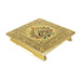 Bajot  - 12 x 12 Inches |  Chowki/ Silver & Gold Finish Manai/ Patla for Pooja - Pooja Aasan & Bajot & Pooja Mat