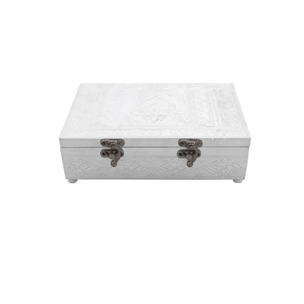 Pooja Box - 2.5 x 9 Inches | Gold & Silver Polish Storage Box/ Jewelry Box for Home