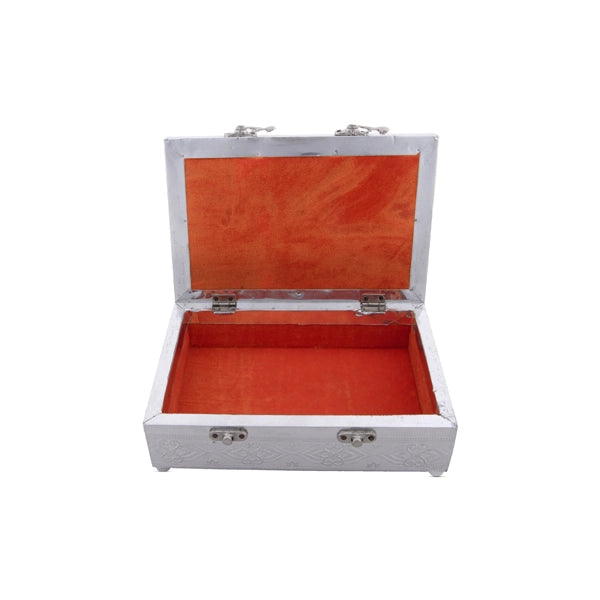 Pooja Box - 2.5 x 9 Inches | Gold & Silver Polish Storage Box/ Jewelry Box for Home