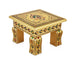 Bajot - 4 x 9 Inches | Silver & Gold Finish Manai/ Patla/ Meenakari Chowki for Pooja - Pooja Aasan & Bajot & Pooja Mat