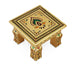 Bajot - 4 x 9 Inches | Silver & Gold Finish Manai/ Patla/ Meenakari Chowki for Pooja - Pooja Aasan & Bajot & Pooja Mat