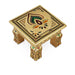 Bajot - 4 x 9 Inches | Silver & Gold Finish Manai/ Patla/ Meenakari Chowki for Pooja - Pooja Aasan & Bajot & Pooja Mat
