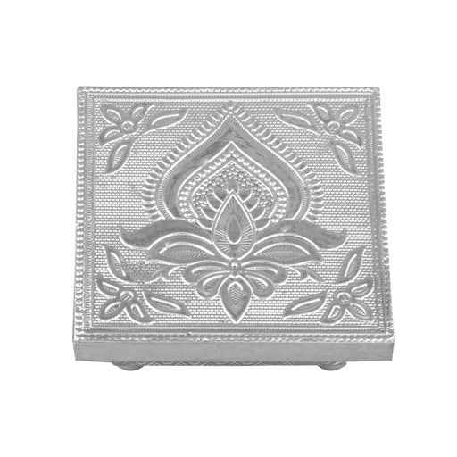 Bajot  - 4 x 4 Inches |  Silver & Gold Finish Chowki/ Aluminium Manai/ Patla for Pooja - Pooja Aasan & Bajot & Pooja Mat
