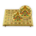 Bajot - 2.5 x 17 x 15 Inches |  Chowki/ Silver & Gold Finish Manai/ Patla for Pooja - Pooja Aasan & Bajot & Pooja Mat