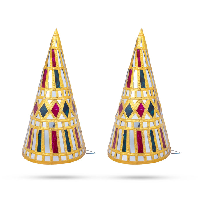 Paruppu Thengai Koodu Pair - 12 x 4 Inches | Paruppu Thengai Cone/ Tanjore Style Paruppu Cone for Wedding Decor - Wedding Essentials