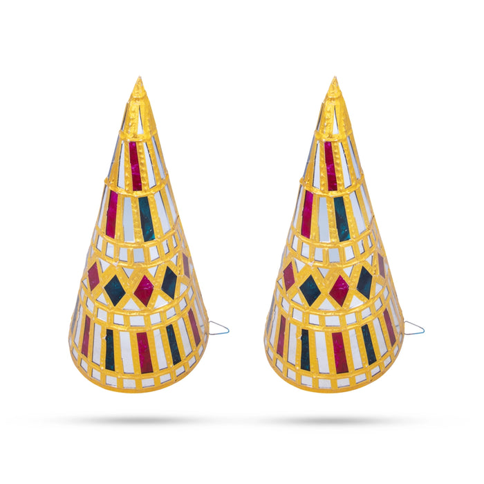 Paruppu Thengai Koodu Pair - 12 x 4 Inches | Paruppu Thengai Cone/ Tanjore Style Paruppu Cone for Wedding Decor - Wedding Essentials