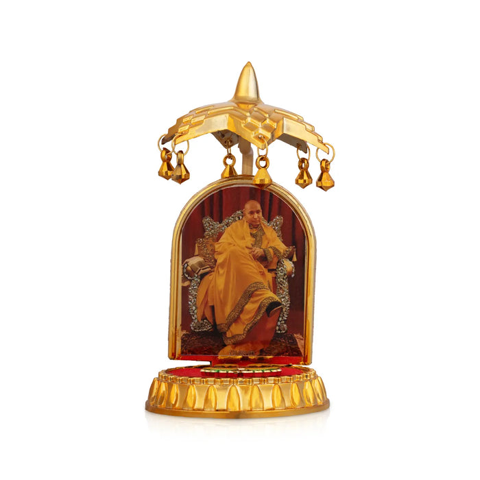 Delhi Guruji Image With Umbrella – 4.5 X 2 Inches | Decorative Paduka / Spiritual Table Decor - Pooja Box & Paduka