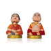 Bobble Head Chettiar Chettichi Pair - 4.5 X 3 Inches | Orange Colour Mama Mami Bobble Head Doll For Home Decor - Table Stand Accessories