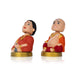 Bobble Head Chettiar Chettichi Pair - 4.5 X 3 Inches | Orange Colour Mama Mami Bobble Head Doll For Home Decor - Table Stand Accessories
