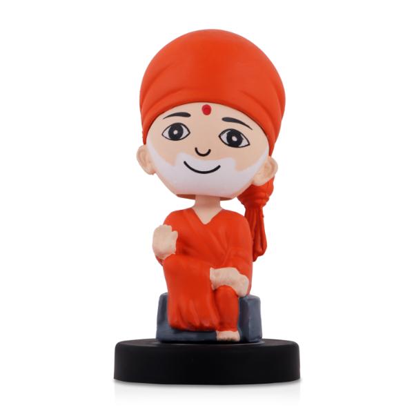 Bobble Head Figurine  - Sai Baba - 5 Inches |  Bobble Head Statue for Home Decor/ Assorted Design