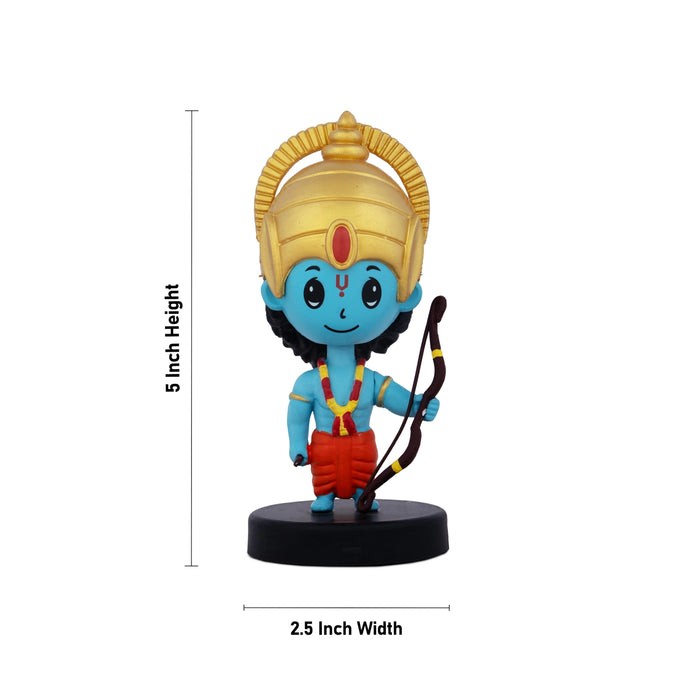 Shree Ram Bobblehead Idol  - 5 x 2.5 Inches | Bobblehead Ram Statue for Car Dashboard Decor