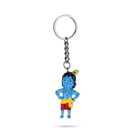 Standing Krishna Design Key Chain - 2 x 0.5 Inches | Key Ring/ Key Holder For Gifting, Car And Bike - Key Chain & Key Holder