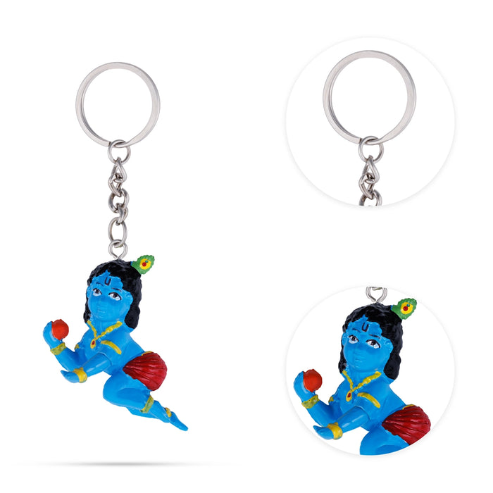 Laddu Gopal Murti Design Key Chain - 2 X 2.25 Inches | Key Ring/ Key Holder For Gifting, Car And Bike - Key Chain & Key Holder
