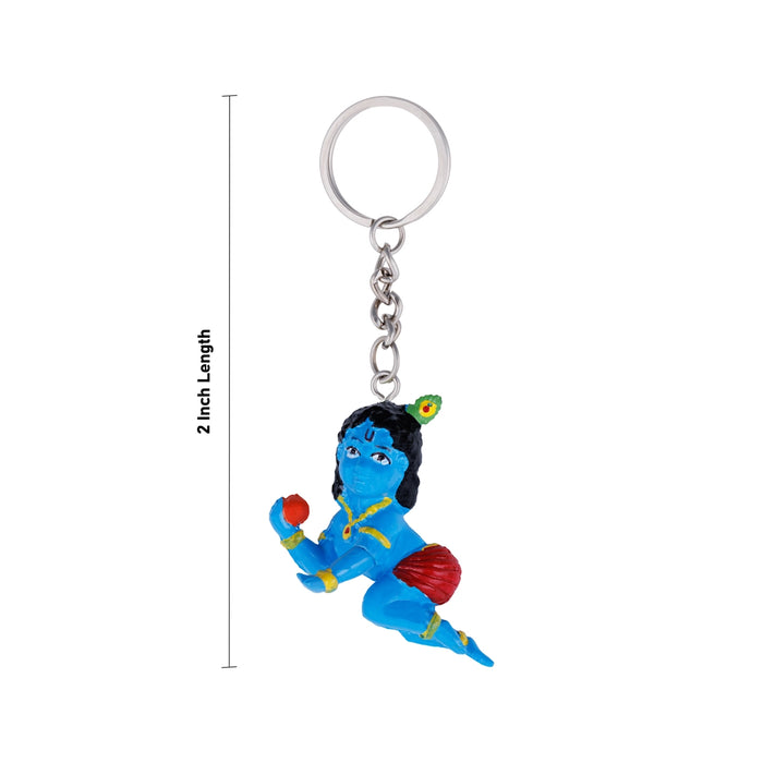 Laddu Gopal Murti Design Key Chain - 2 X 2.25 Inches | Key Ring/ Key Holder For Gifting, Car And Bike - Key Chain & Key Holder