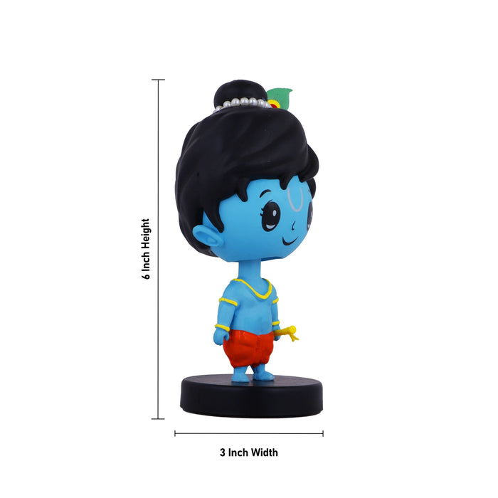 Bobble Head Figurine  - Krishna - 6 Inches |  Bobble Head Statue for Home Decor/ Assorted Design - Car Stand & Car Accessories