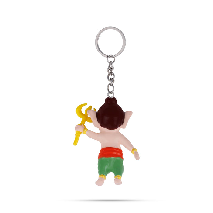 Ganesh Murti With Trishul Design Key Chain- 0.25 X 2.25 Inches | Key Ring/ Key Holder For Gifting, Car And Bike - Key Chain & Key Holder