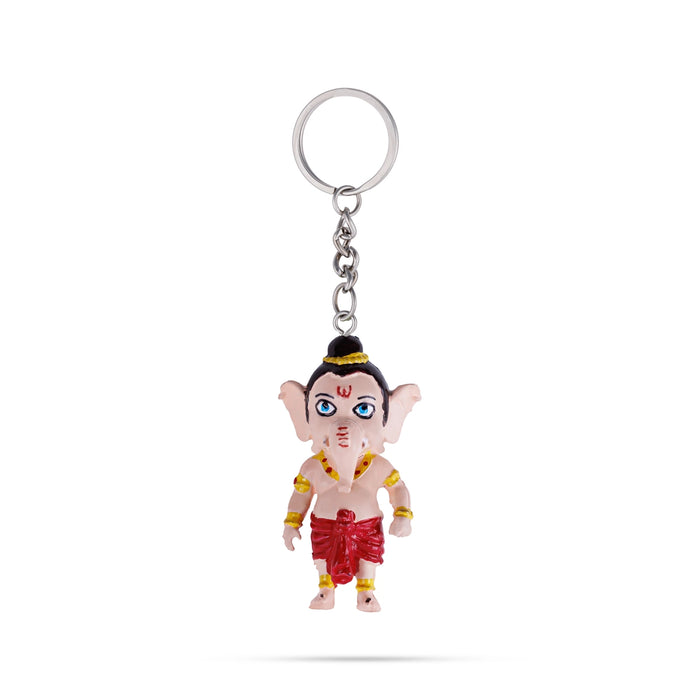 Ganesh Murti Design Key Chain - 0.25 X 2.75 Inches | Key Ring/ Key Holder For Gifting, Car And Bike - Key Chain & Key Holder