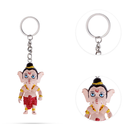 Ganesh Murti Design Key Chain - 0.25 X 2.75 Inches | Key Ring/ Key Holder For Gifting, Car And Bike - Key Chain & Key Holder